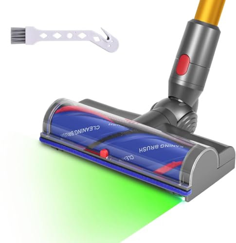 Bürste Kompatibel mit Dyson V7 V8 V10 V11 V15 Staubsauger, Ersatzteile Bürstenkopf mit LED-Leuchten, Zubehör Bodenbürste mit Direktantrieb, Aufsatz mit Schnellspanner für Hartboden und Teppiche