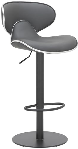 Lamboro Carcaso Deluxe Single Kitchen Bar Stool, Matt Black Footrest, Swivel Gas Lift, Breakfast Bar & Home Barstool, Charcoal Grey