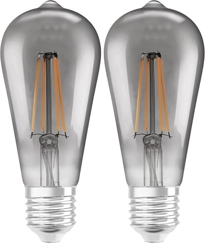LEDVANCE E27 LED Lampe, SMART Home Wifi Edison Filament Stil Leuchtmittel mit 6W (540Lumen), Warmweiß (2500K) kompatibel mit Alexa, google oder App, Lampen im 1er-Pack (Packung mit 2)