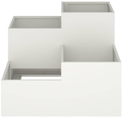 HOMELEN Pot de fleurs de jardin, blanc, 100 x 100 x 60 cm, en acier, résistant aux intempéries, robuste et facile d'entretien, plate-bande surélevée pour le jardin