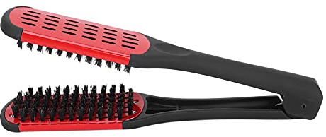 Generic Double Sided Hair Brush Clamp for Women Men, Straightening Styling Tool for Hair, Spring Lifting Device for Easy Use, ABS Material (Red)