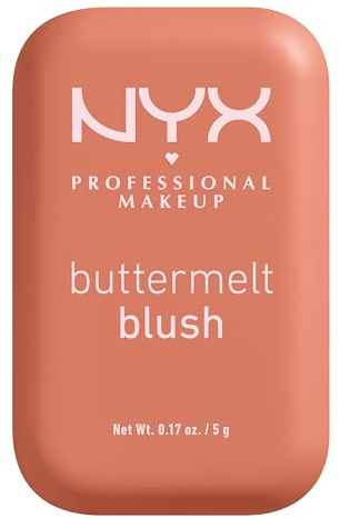 NYX PROFESSIONAL MAKEUP, Buttermelt Blush, hochpigmentiertes Schimmer-Finish, aufbaubare Farbe, kein Verblassen und Abfärben, vegane Formel, Butta Sunset Sorbet