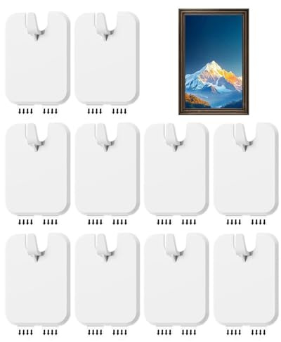 Picture Hangers, 10-Piece Heavy Duty Frame Hooks for Wall Mounting Artwork, Mirrors, Canvas, Posters, Home Décor, Dorm, Hotel & Apartment