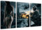 Dark Battlefield 3-Teilig auf Leinwand, Gesamtformat: 120x80 cm fertig gerahmte Kunstdruckbilder als Wandbild - Billiger als Ölbild oder Gemälde - KEIN Poster oder Plakat, Heimbüro