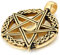 JewelryWe Schmuck Edelstahl Retro Keltischer Pentagramm Amulett Herren-Anhänger mit 55cm Kette, Halskette, Gold Schwarz