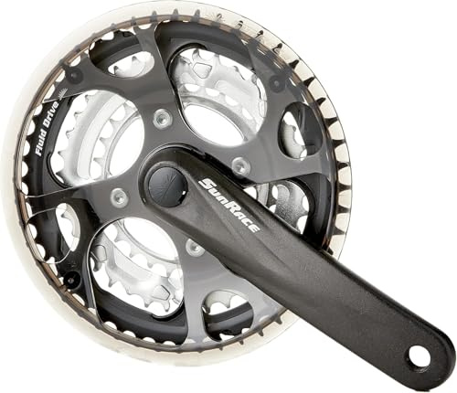 RMS GUARNITURA Tripla Z 28-38 - 48 + Braccio PEDIVELLA Bici City Bike - Trekking SUNRACE - Alluminio - Nera