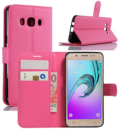 HualuBro Custodia Galaxy J5 2016, Custodia in Pelle PU Leather Portafoglio Wallet Protettiva Flip Case Cover per Samsung Galaxy J5 2016 Smartphone (Rose)
