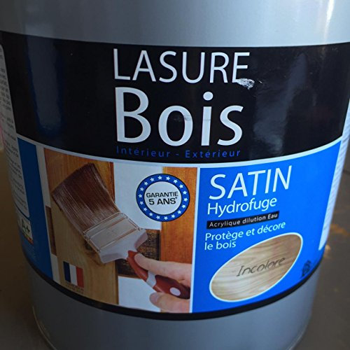 Lasure bois coloris INCOLORE 5 Litres satin hydrofuge