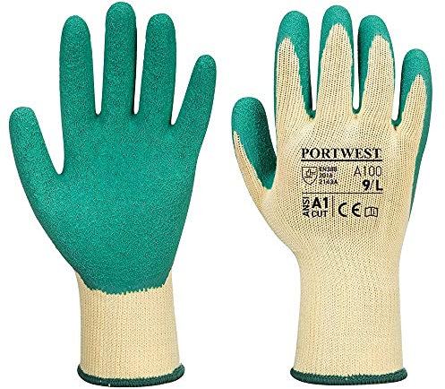 Portwest Grip Latex-Handschuh, Größe: L, Farbe: Grün, A100GNRL