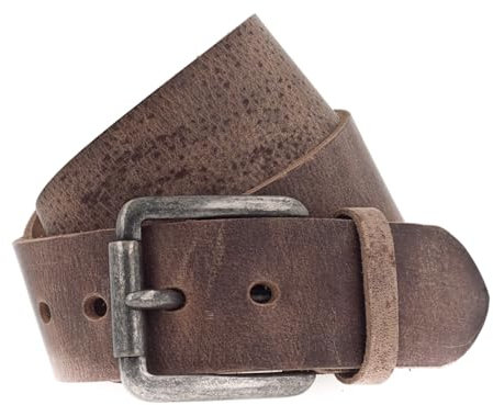 Vanzetti Gürtel, Unisex Ledergürtel, gewachst, 45 mm breit, hellbraun, 85 cm