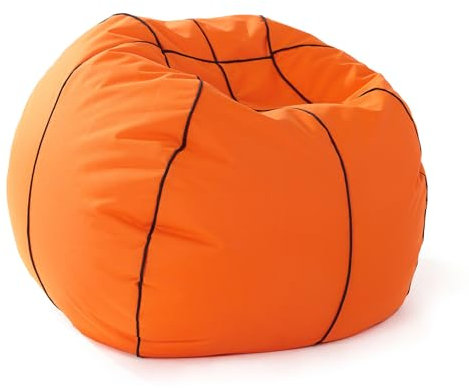 Lumaland Basketball-Sitzsack (110 cm Ø): Der Dunking fürs Sitzgefühl | So geht stilechtes Mitfiebern sowohl Indoor & Outdoor I Mit über 2,5 Mio. anpassungsfähigen EPS-Perlen | Waschbarer Bezug