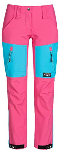 Rock Creek Damen Softshellhose Outdoor Hosen Wanderhose Sporthose Regenhose Damenhosen Outdoorhose Wasserdicht Taschen Softshell Hosen D-424 Pink XL