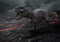 wandmotiv24 Fototapete T-Rex Dino in Lavalandschaft, M 250 x 175 cm - 5 Teile, Wanddeko, Wandbild, Wandtapete, Dinosaurier Natur M6016