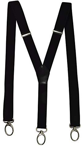 Olata Y Hosenträger Unisex/Schmale Hosenträger mit Karabinerhaken – 2,5 cm. Schwarz