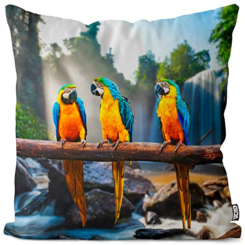 VOID Gelbbrust Ara Papagei Kissenbezug Kissenhülle Sofakissen Kissen Deko Outdoor-Kissen Dekokissen, Kissen Größe:40 x 40 cm