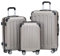 BEIBYE- Hartschalenkoffer Koffer Trolley Rollkoffer Reisekoffer Zahlenschloß 4 Zwilings-Rollen (Champagner, Koffer-Set)