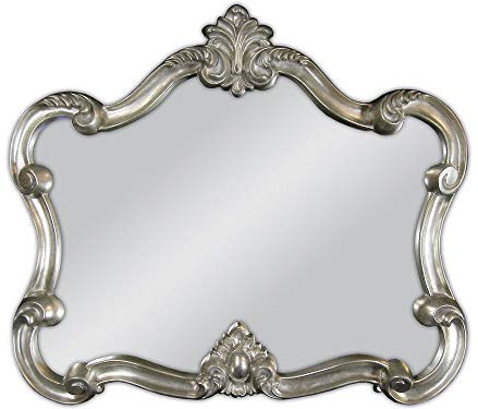 WANDSPIEGEL 80 x 70 cm Spiegel Barockspiegel Silber Oval Vintage Shabby Look BAROCK ANTIK Rokoko Woe