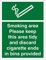 Smoking area sign, please keep this area tidy and discard cigarette ends in bins provided 150mm x 200mm (Self Adhesive Sticker)