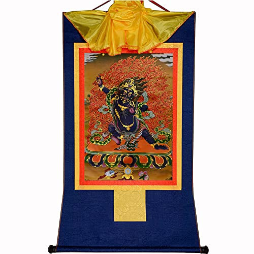 Gandhanra Thangka Tibetische Wandbehang,Vajrapani Thangka,Heißgeprägter Buddha Wandteppich für Zen Wohnkultur, Meditation, Spirituelle Entspannung und Ruhe