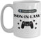 Creator's Cove Tasse à café PS5 avec inscription « Son in law » de la belle-mère, Trophy achievement unlocked PS5, tasse à café de jeu vidéo, tasse fantaisie manette
