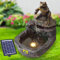 Fontana da giardino Fontana ornamentale Fontana con luce LED Cascata solare Fontana d'acqua per giardino, laghetto da giardino, terrazza, laghetto, balcone (Solar DURSTIGER FROSCH con luce LED)