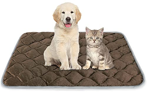 ULIGOTA Selbstwärmendes Katzenbett und Hundekäfigunterlage – Thermo-Heizmatte für Haustiere