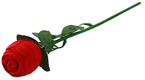 LLZIYAN 3D Flanell rot Schmuckbox Rose Form Ringe Etui für Verlobung Hochzeit