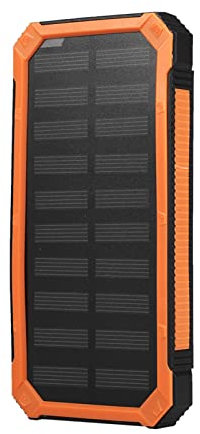 GOTOTOP Chargeur Solaire Externe Solaire Portable 20000 MAh avec 2 Ports de Sortie, 2 Modes de (Solaire + USB) pour Camping Android iOS(Orange)