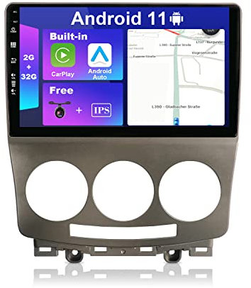 JOYX Android 10 Autoradio Passt für Mazda 5 (2005-2010) - [2G+32G] - Eingebaut Carplay/Android Auto - Rückfahrkamera KOSTENLOS - 9 Zoll 2 Din - Unterstützen Lenkradsteuerung 4G WiFi BT DAB Fast-Boot