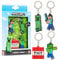 Minecraft Armband Schlüsselanhänger Kinder - Kinder Schlüsselanhänger Set - Gamer Geschenke (Mehrfarbig Schlüsselanhänger-Set)