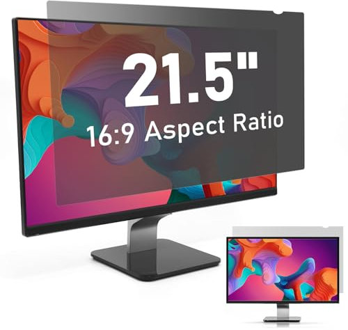 SOPPY 21.5 inch Computer Privacy Screen Filter for 16:9 Widescreen Display, PC Screen Privacy Filter,Anti Spy Anti-Glare Blue Light Blocking Screen Protector Film (WxH: 476mmx268mm)