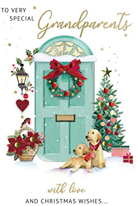 Special Grandparents Embellished Christmas Card Hand-Finished Champagne Cards XCDC375