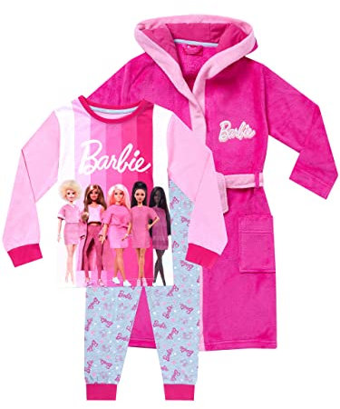 Barbie Ragazze Vestaglia da Notte e Pigiami Rosa 6-7 Anni