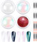 Chrome Nail Powder, 4 Boxes Metallic Mirror Effect Nail Powder Mermaid Aurora White Pearl Nail Pigment Powder Holographic Glitter Dust for Nail Art Decoration (B)
