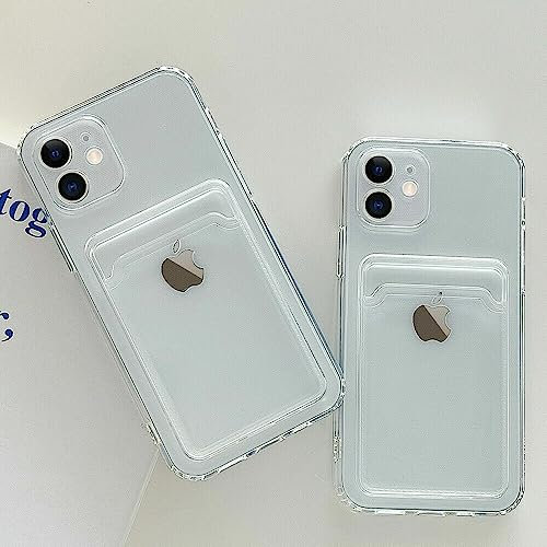 SFthingsss Case Compatible with iPhone 12 with Card Holder Slot - Crystal Clear Cover with Air Cushion Gel Bumper Technology Full Protection Phone cover for iPhone 12