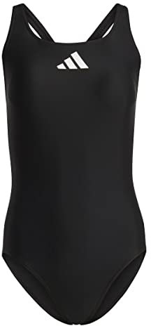 adidas Donna 3 Bar Logo Swimsuit, Black / White, 42