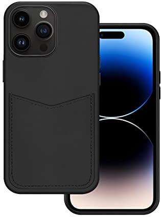 Docco Jette Compatible with iPhone 14 Pro Wallet Case, Italian Genuine Leather Case for Apple iPhone 14 Pro with Card Holder Built-in Magnets for MagSafe Charging-Midnight