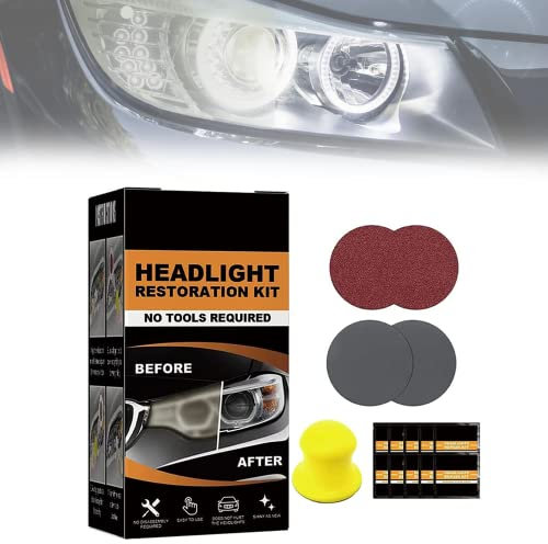 MROWCA Restowipes Scheinwerfer-Restaurierungskit,Restowipes Scheinwerfer-Reinigungstücher,Scheinwerferreiniger-Restaurierungsset für Auto,polnischer Scheinwerferlinsen-Restaurierungsreiniger (1 Satz)