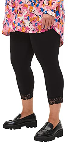 Zizzi Damen Große Größen 3/4 Leggings Spitze Viskose Gr
