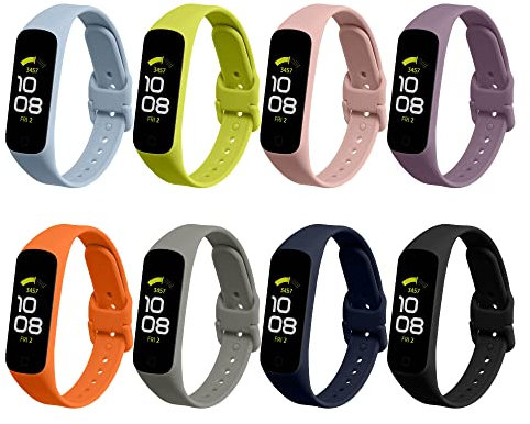 kwmobile 8X Sportarmband kompatibel mit Samsung Galaxy Fit 2 Armband - Großes Set Smartwatch Armband