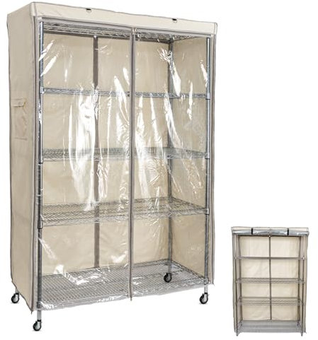 YLOVAN Aufbewahrungsregalabdeckung, Drahtregal, staubschutz, passend für Regale 121,9 cm L x 48,3 cm T x 183,9 cm H, eine Seite, durchsichtige Platte (nur Abdeckung)