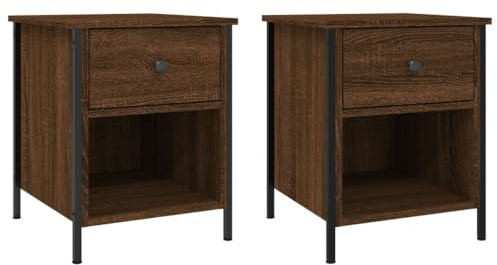 vidaXL Nachttische 2 STK. Braun Eichen-Optik 40x42x50 cm Holzwerkstoff