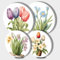 Tucocoo Abstrakte Blumen Elektroherd Brennerabdeckungen Set von 4 runden Herd Brennerabdeckungen 8 Zoll und 10 Zoll Gasherd Brennerabdeckungen Metall Herd Brennerabdeckung Vintage Blumen Kochfeld