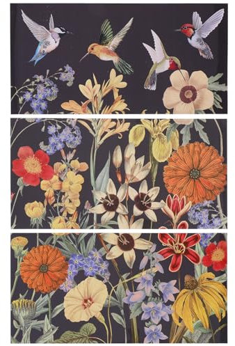 GLOBLELAND 3 Stück Vintage Blumen Und Vogel Motiv 6x12 Zoll Rub On Transfer Aufkleber Möbel Dekor Transfer Aufkleber Wandkunst Aufkleber Für Schlafzimmer Wohnzimmer Schreibtisch