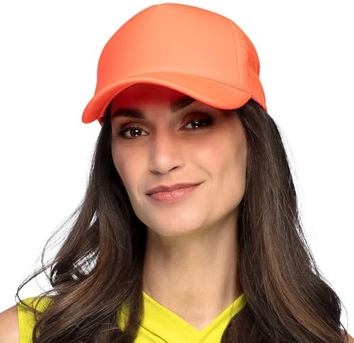 Boland - Mütze Neon, Basecap für Erwachsene, Kappe, 90er Jahre, Baseballkappe, Festival, Karneval und Mottoparty, Neonorange
