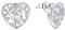 925 Sterling Silver CZ Tree of Life HEART Shaped Stud Earrings - Rhodium Overlay