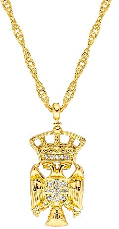 d'origine Serbien Wappen Kette | Damen Gold
