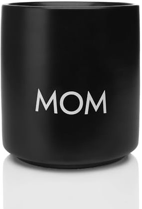 Giftandprint Tasse Schwarz Mom Ohne Henkel, Geschenke für Mama Muttertag Beste Mama Geschenk Tasse mit Spruch Kaffeebecher ohne Henkel minimalistische Kaffeebecher, Keramik,250 ml