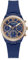 GUESS Damenuhr, 36 mm, blaues Armband, blaues Zifferblatt, zweifarbiges Gehäuse, Blau