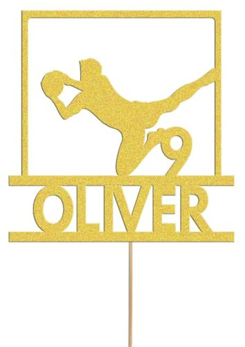 Personalised Football Cake Topper Goal Keeper Birthday Decoration Any Name & Age